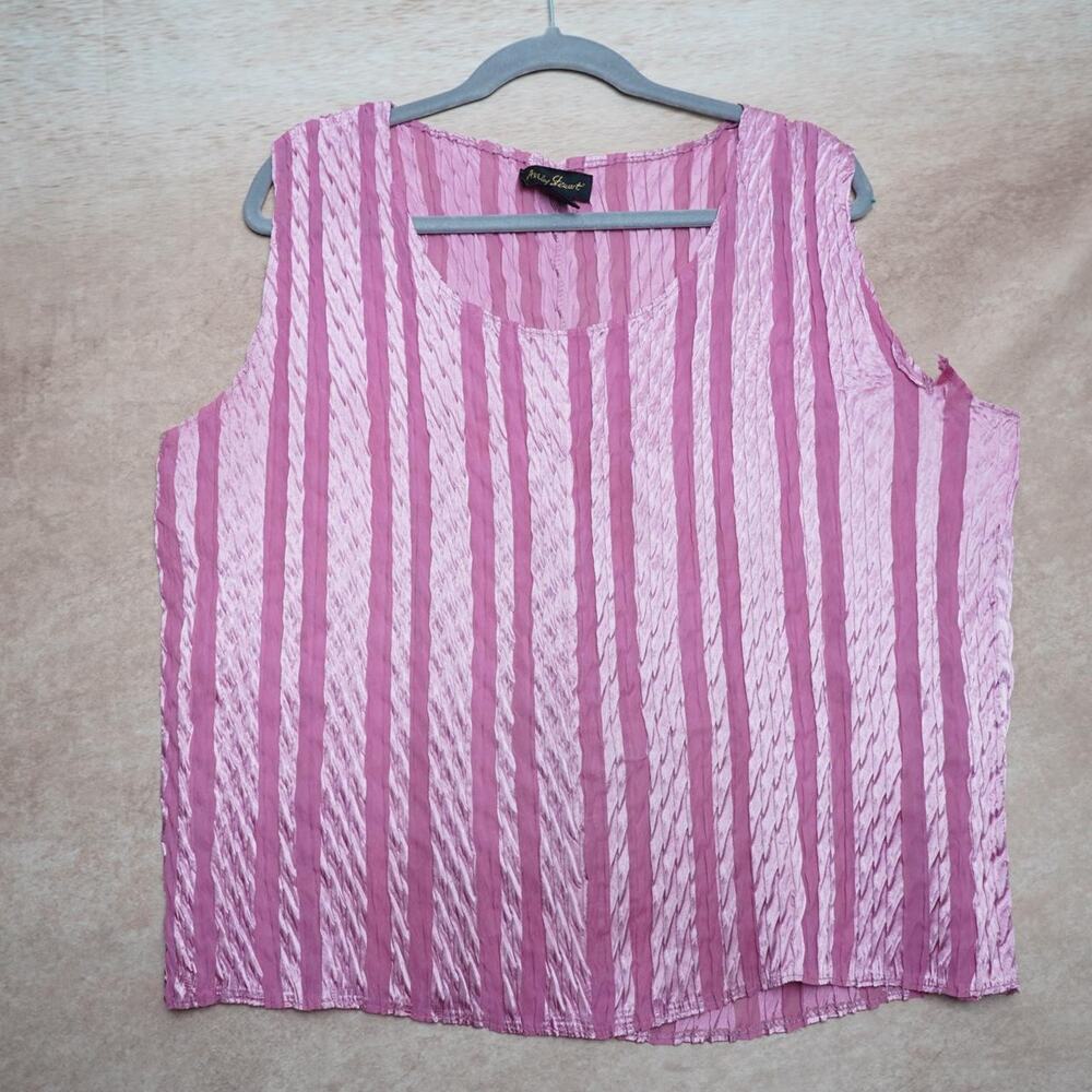 Ashley Stewart Sleeveless Crinkle Blouse 2X Y2K